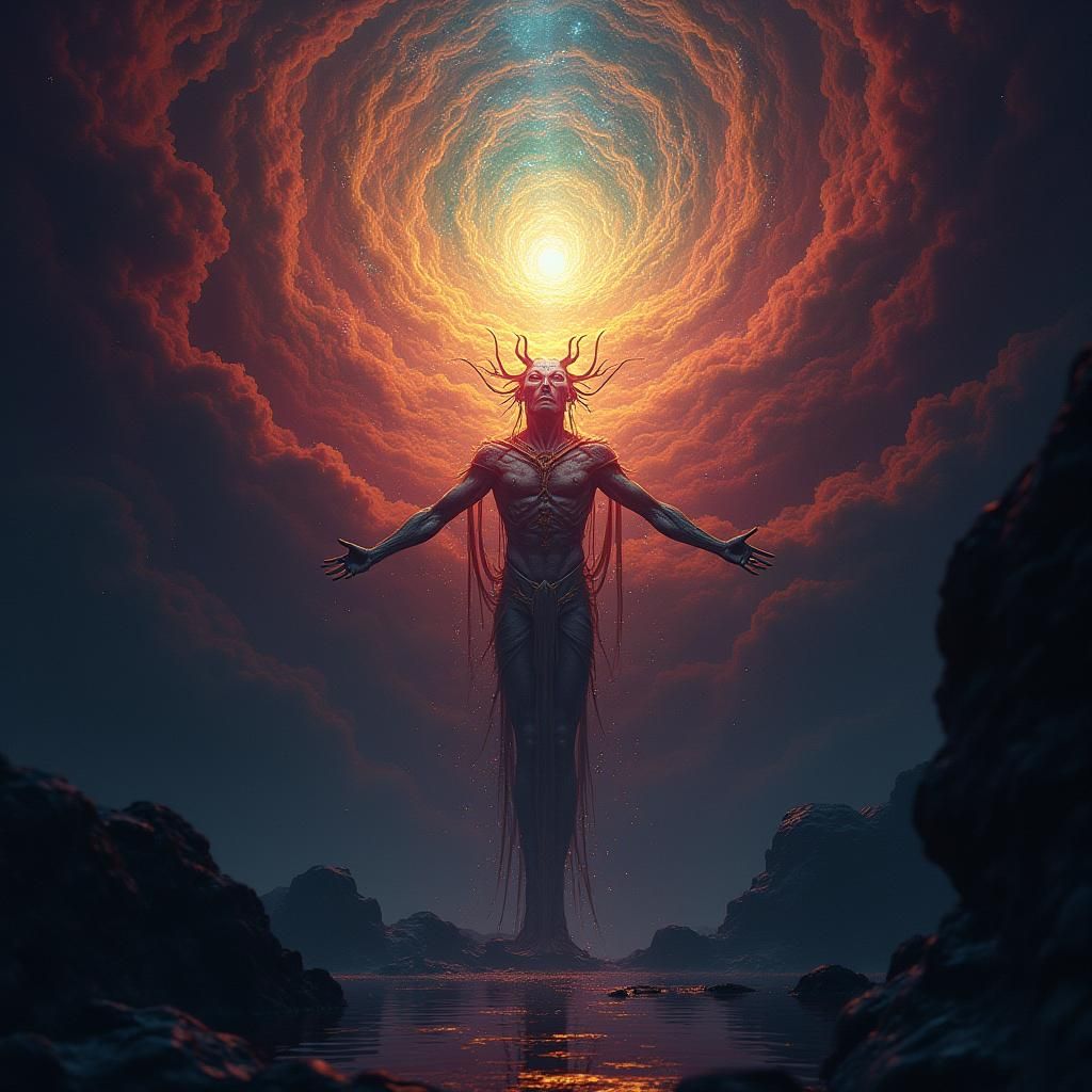 quiero ilustrar un ser superior que habita dentro de mí y es guiado por su glandula pineal
 