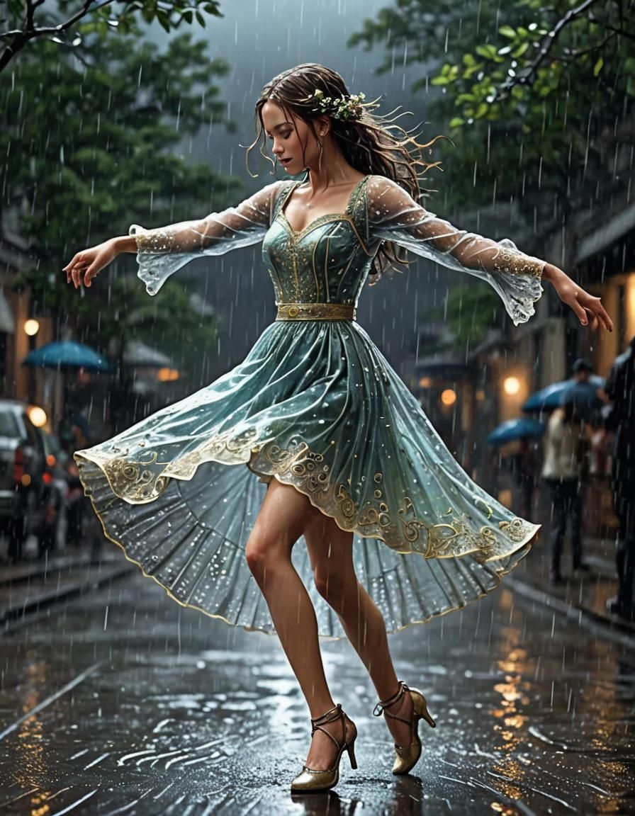 I'm  dancing in the rain  by @Jolie art lover 