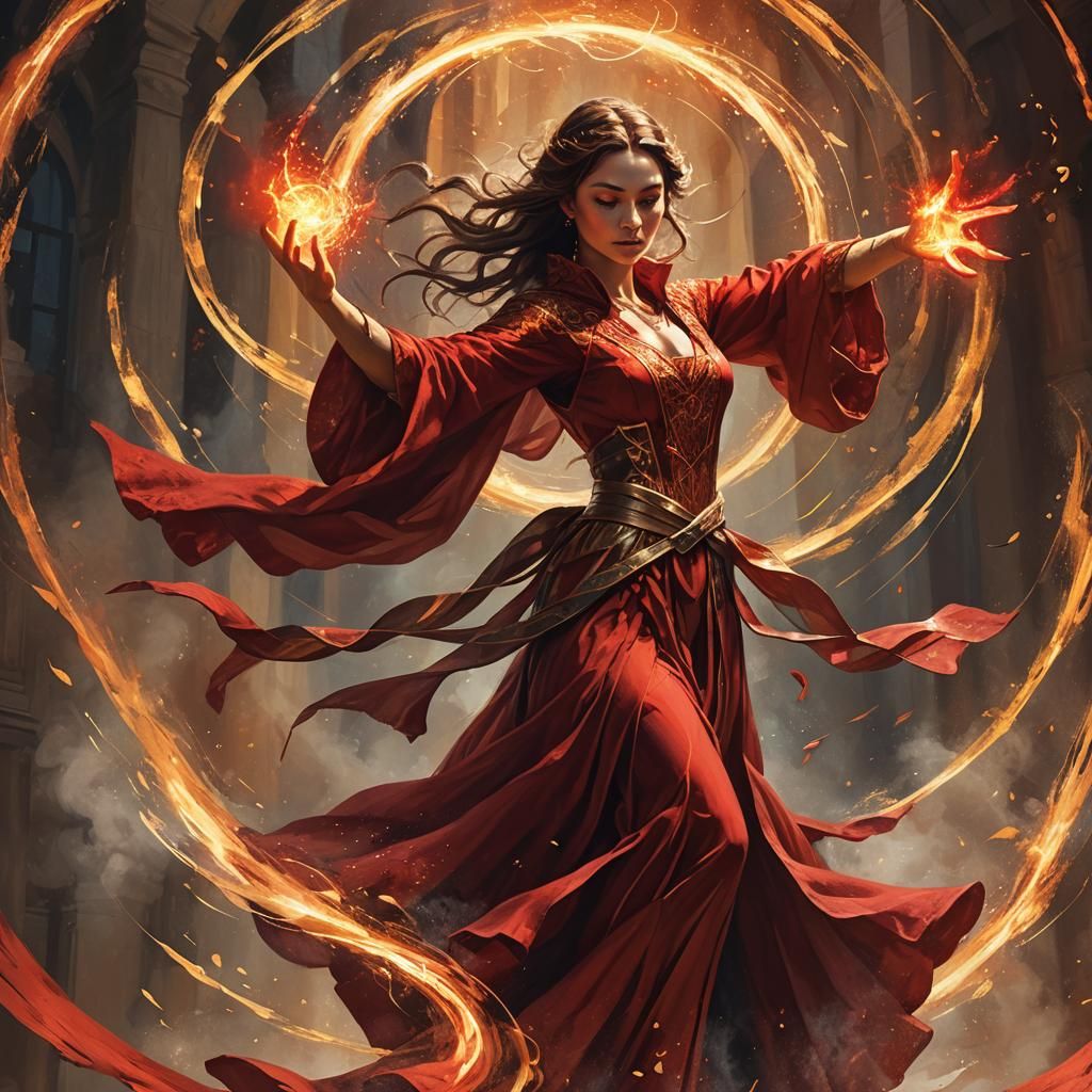 RPG character of gorgeous female mage   by @CurlyPink