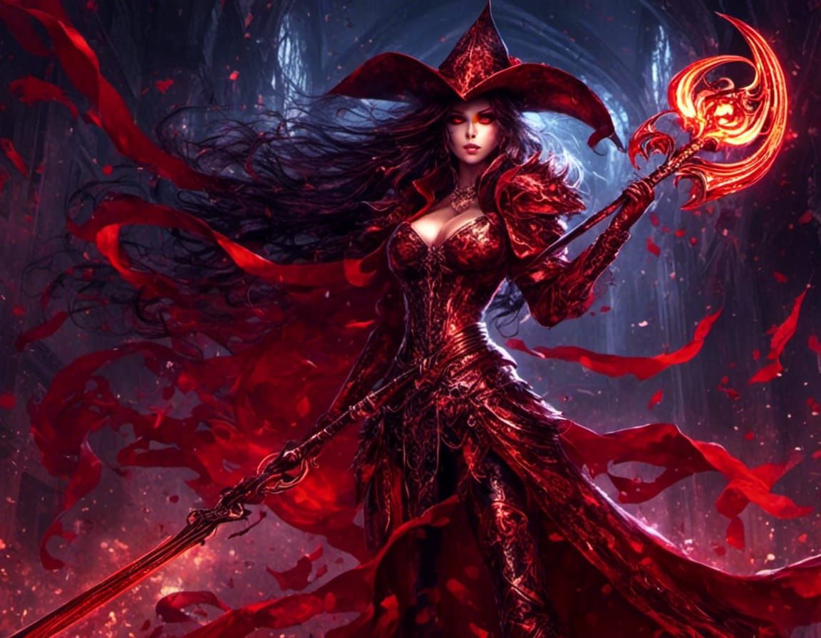 Sorceress Dual Wielding AI Generated Artwork NightCafe Creator