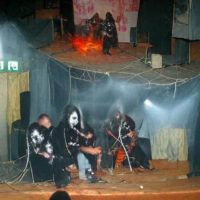 Black metal band on stage