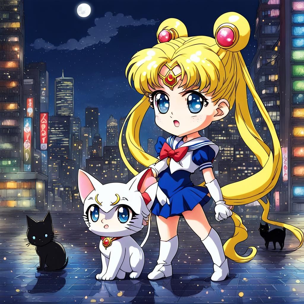 Sailor Moon as a chibi figure