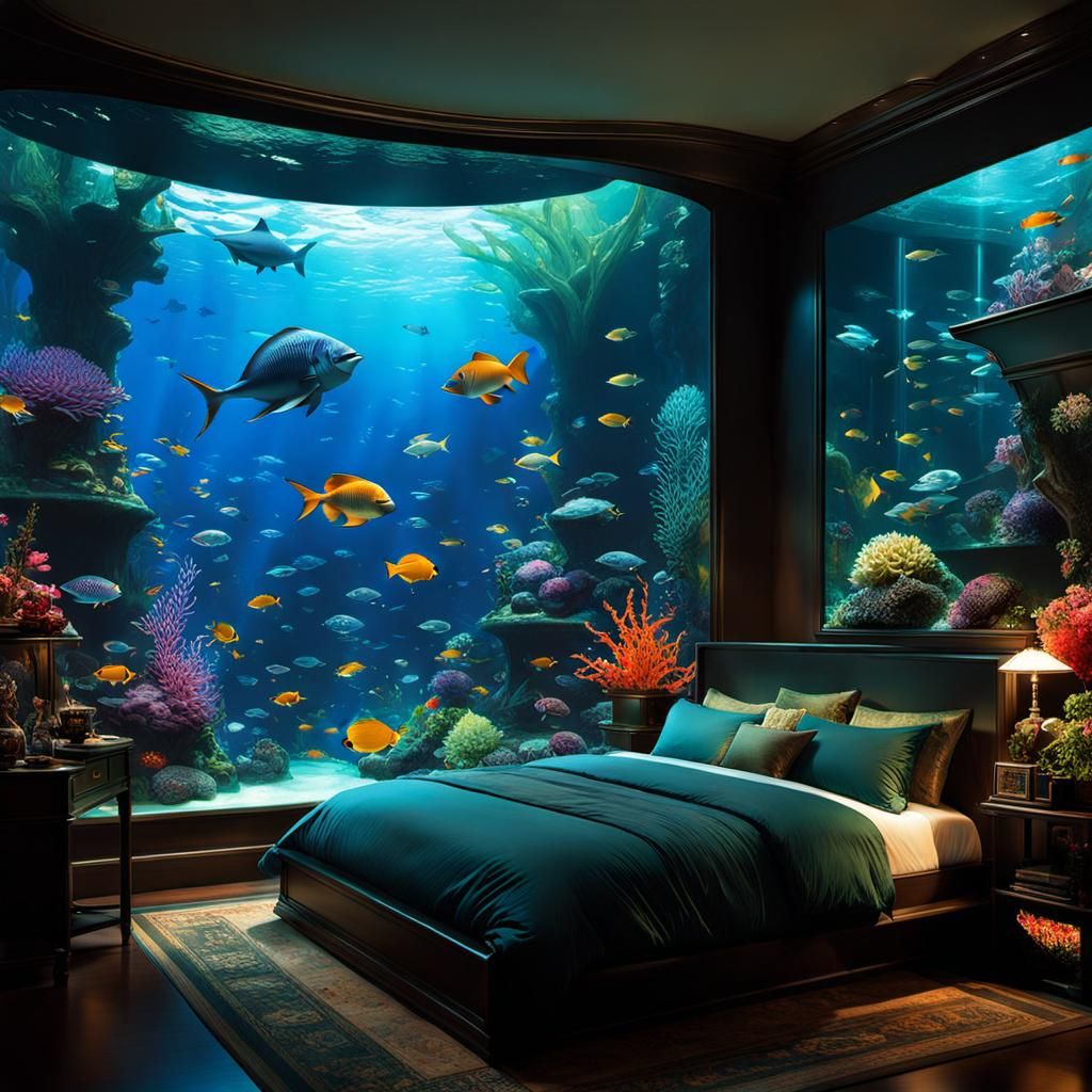 Aquarium Bedroom (Crystal Clear XL) - AI Generated Artwork - NightCafe ...