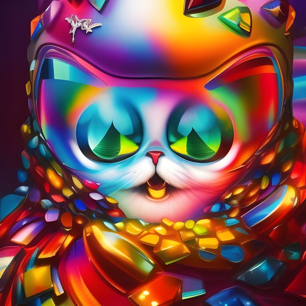 Crystal Cat AI Generated Artwork NightCafe Creator