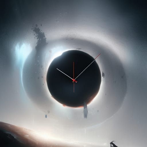 clock in the middle of a black hole