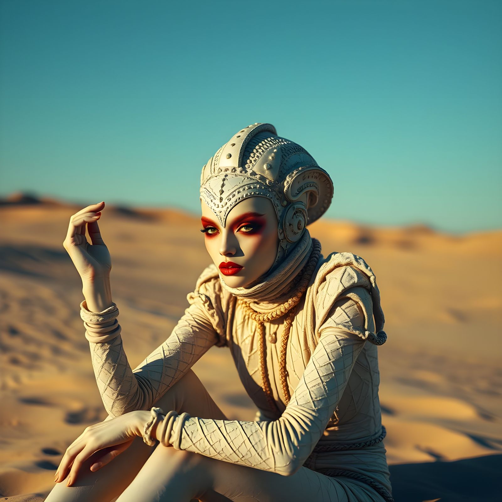 Surreal Alien Desert Landscape in Hyper-Realistic Photograph...