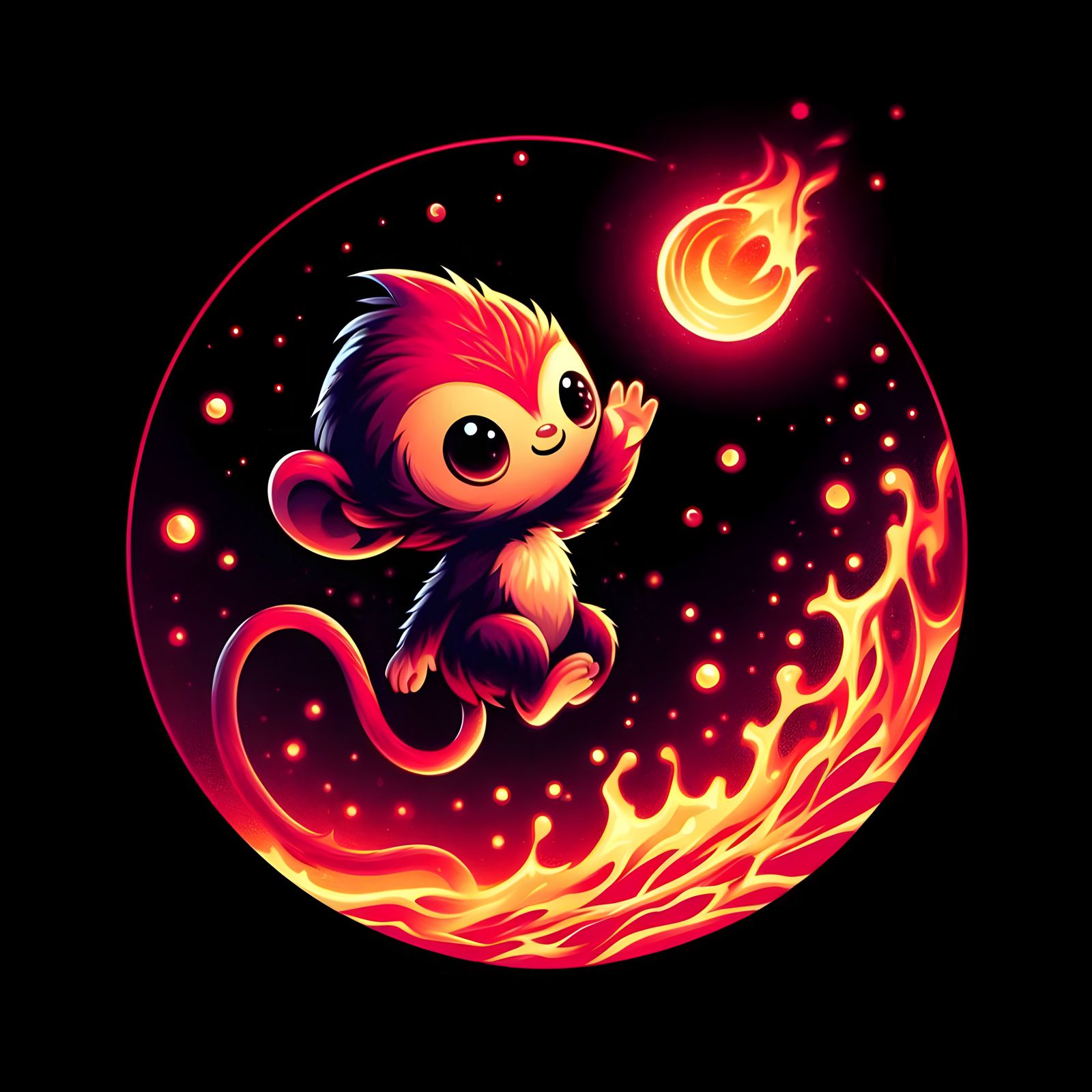 Monkey Playing with Fireball