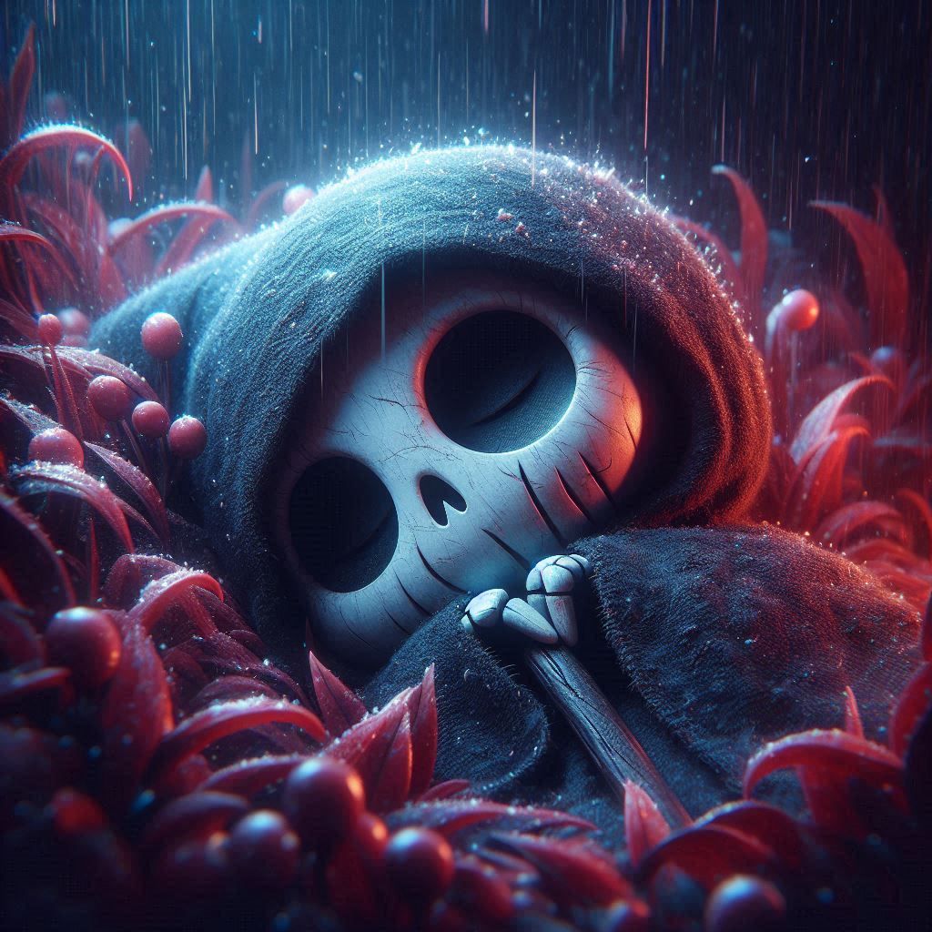 Cute Grim Reaper Fast Asleep