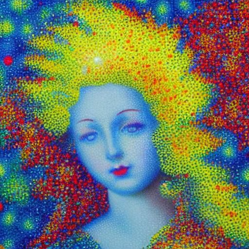 Pointillist Angel Illustration