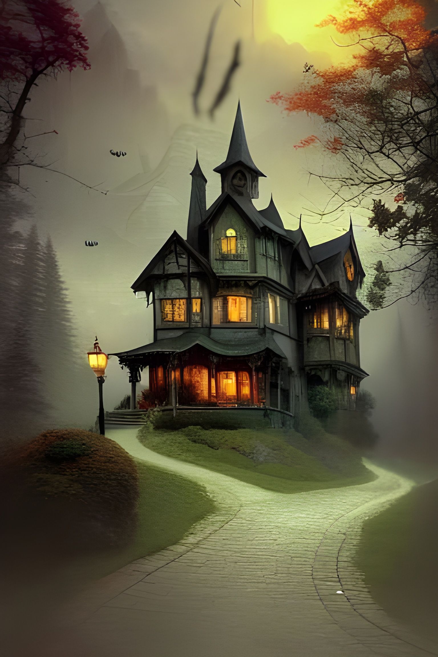 Haunted mansion - AI Generated Artwork - NightCafe Creator