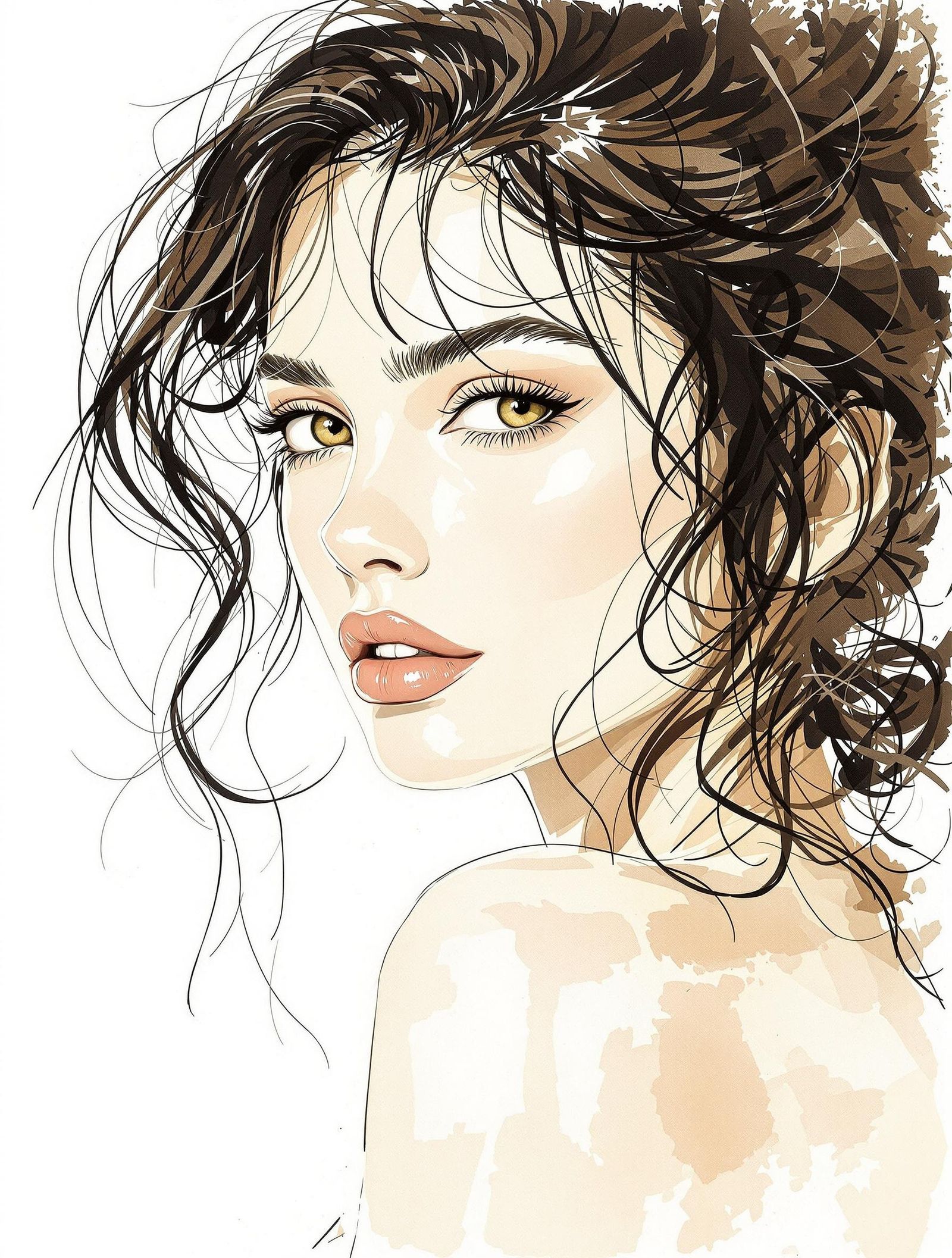 A Drawing of an attractive Woman