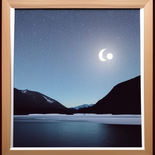 Snowy mountains framed photo