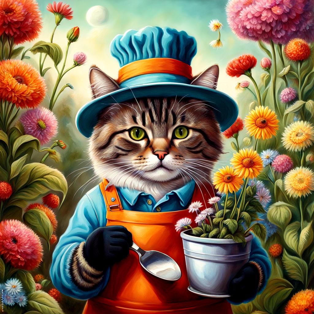 Gardener cat.  by @Natik