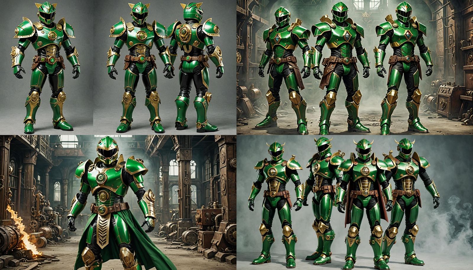 green holy grand knight power ranger full body