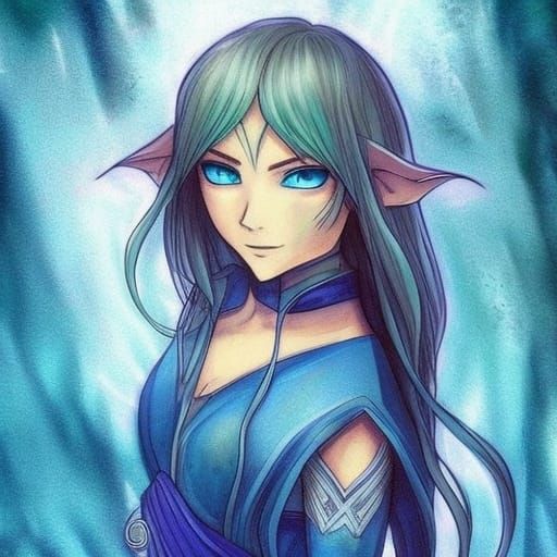 elven water mage, artwork, anime - AI Generated Artwork - NightCafe Creator