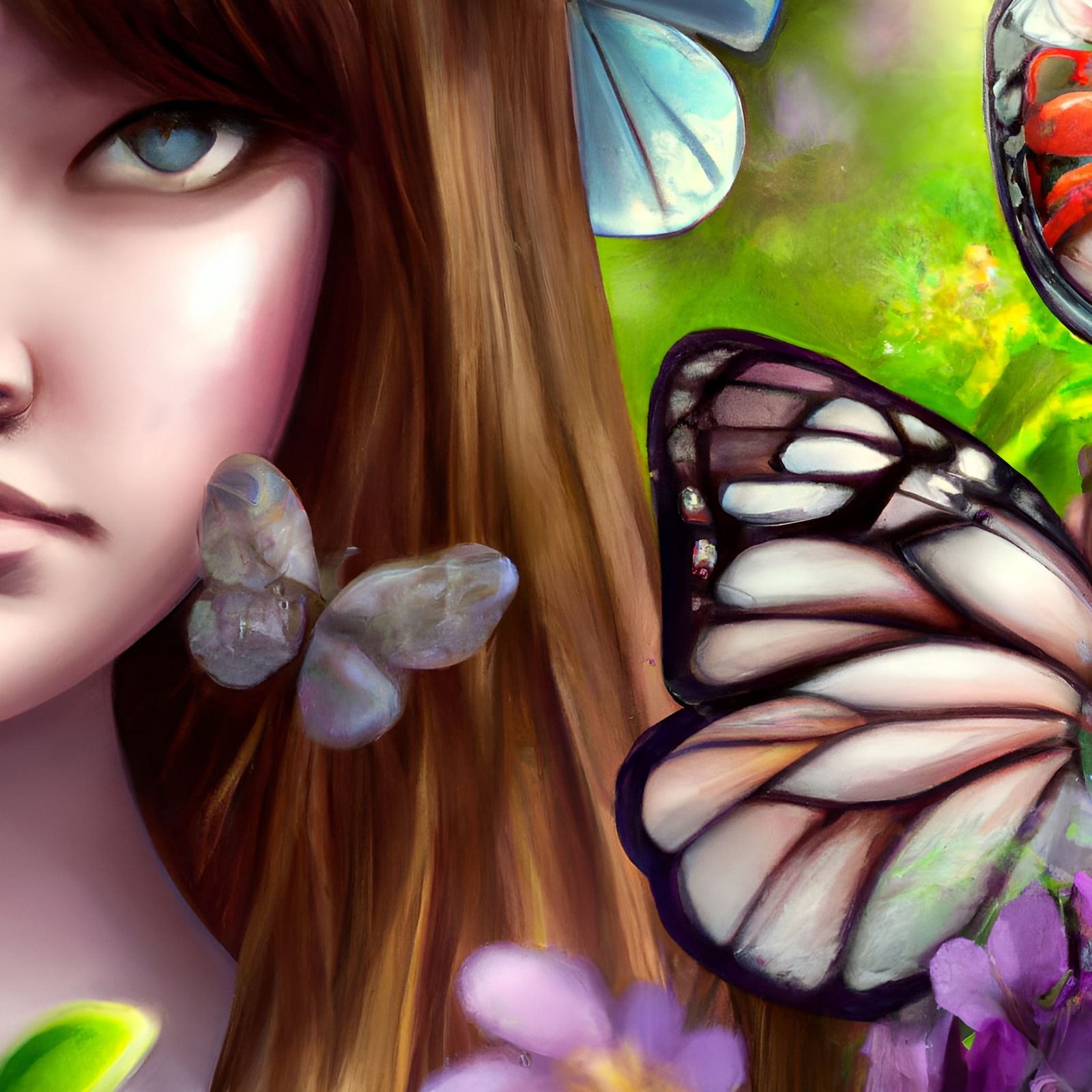 Girl and butterfly