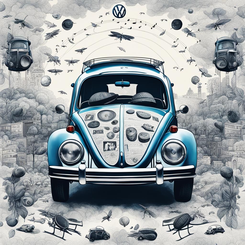 Album Cover  theme. "VW Beetles"  Design unique and imaginat...
