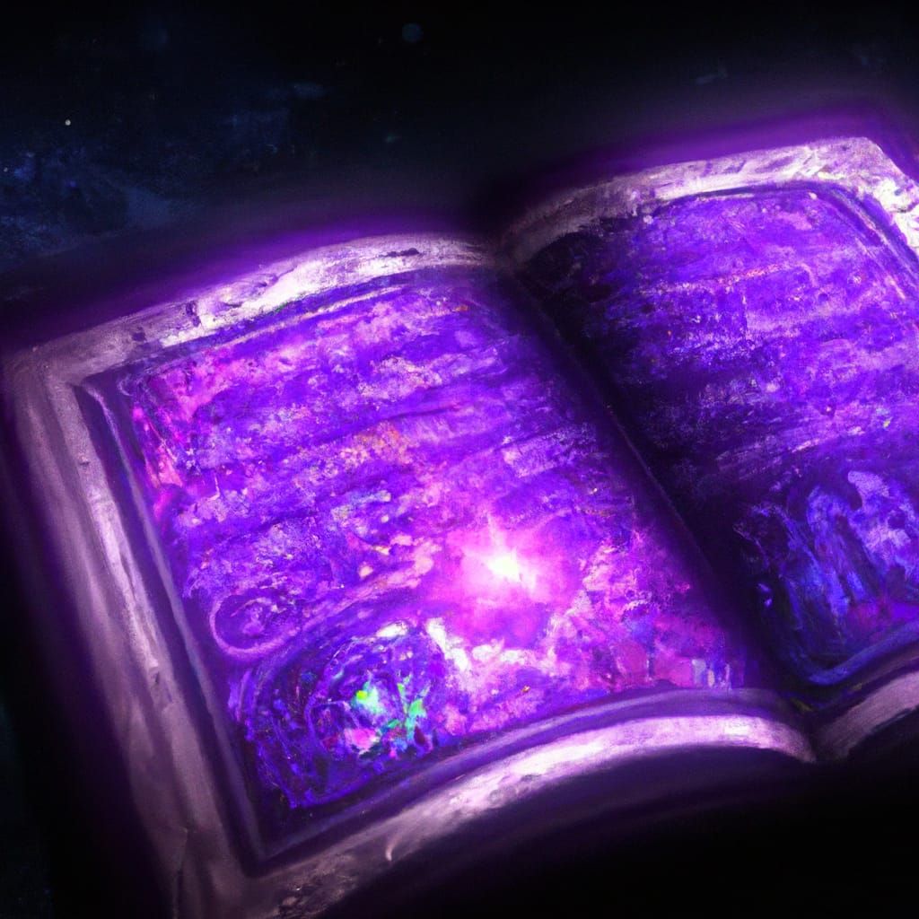 Opened spellbook!!!! centered purple magical spell book opened with