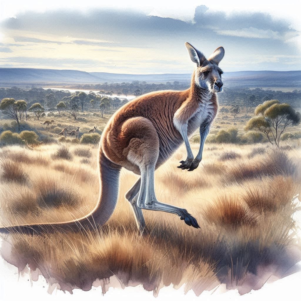Kangaroo in motion