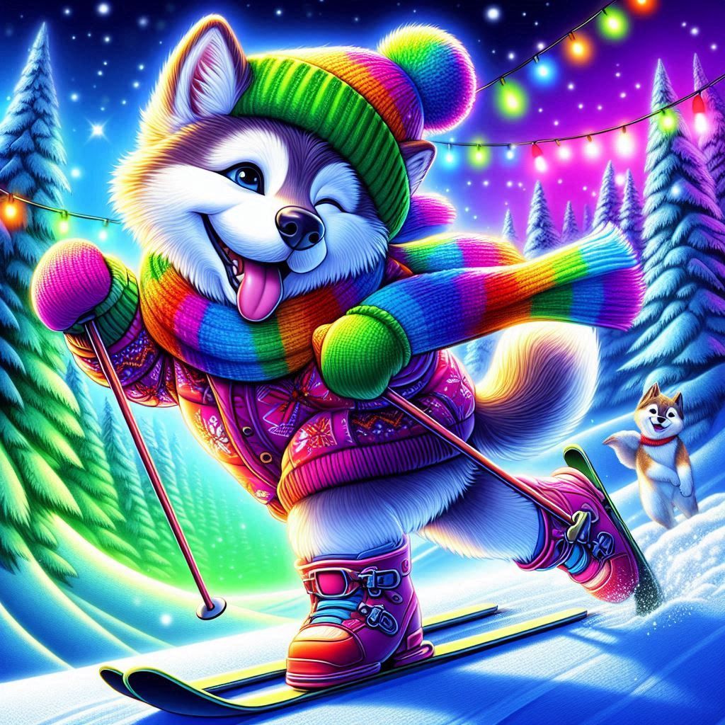 Arctic Wolf Skiing.🐺🎿😘