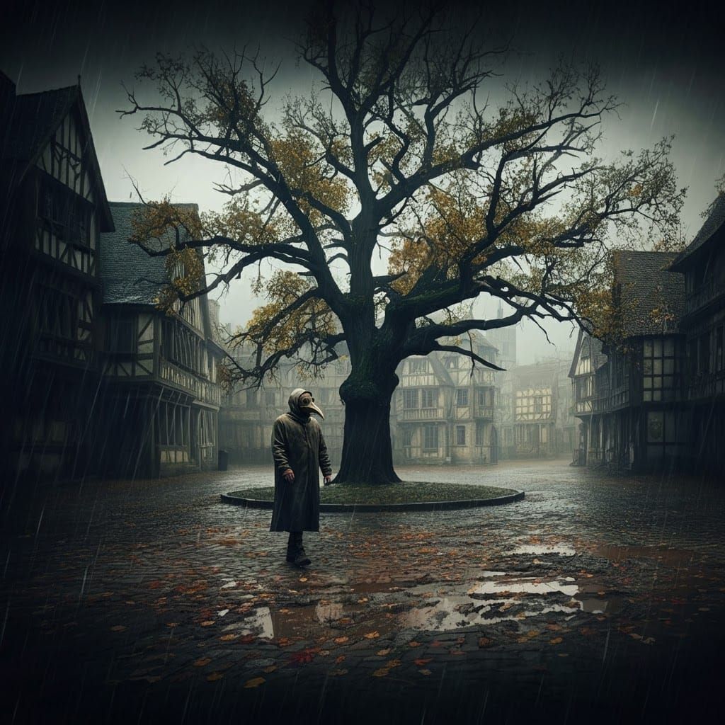 a dried oak tree