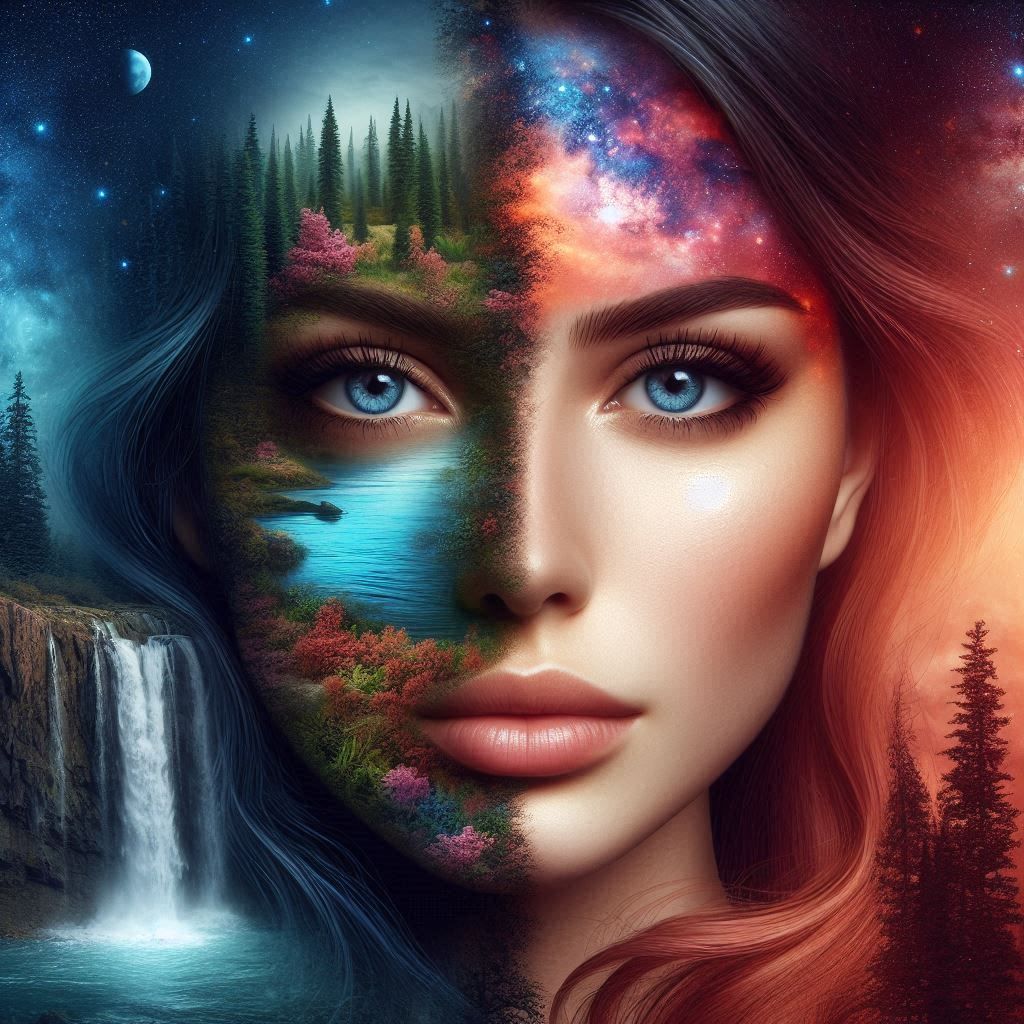 Split portrait nature