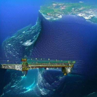 Large bridge over big deep ocean