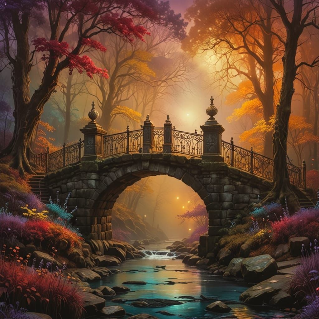 Mysterious Bridge in the Forest Series