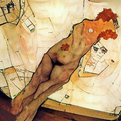 Egon Schiele 
Nude self-portrait