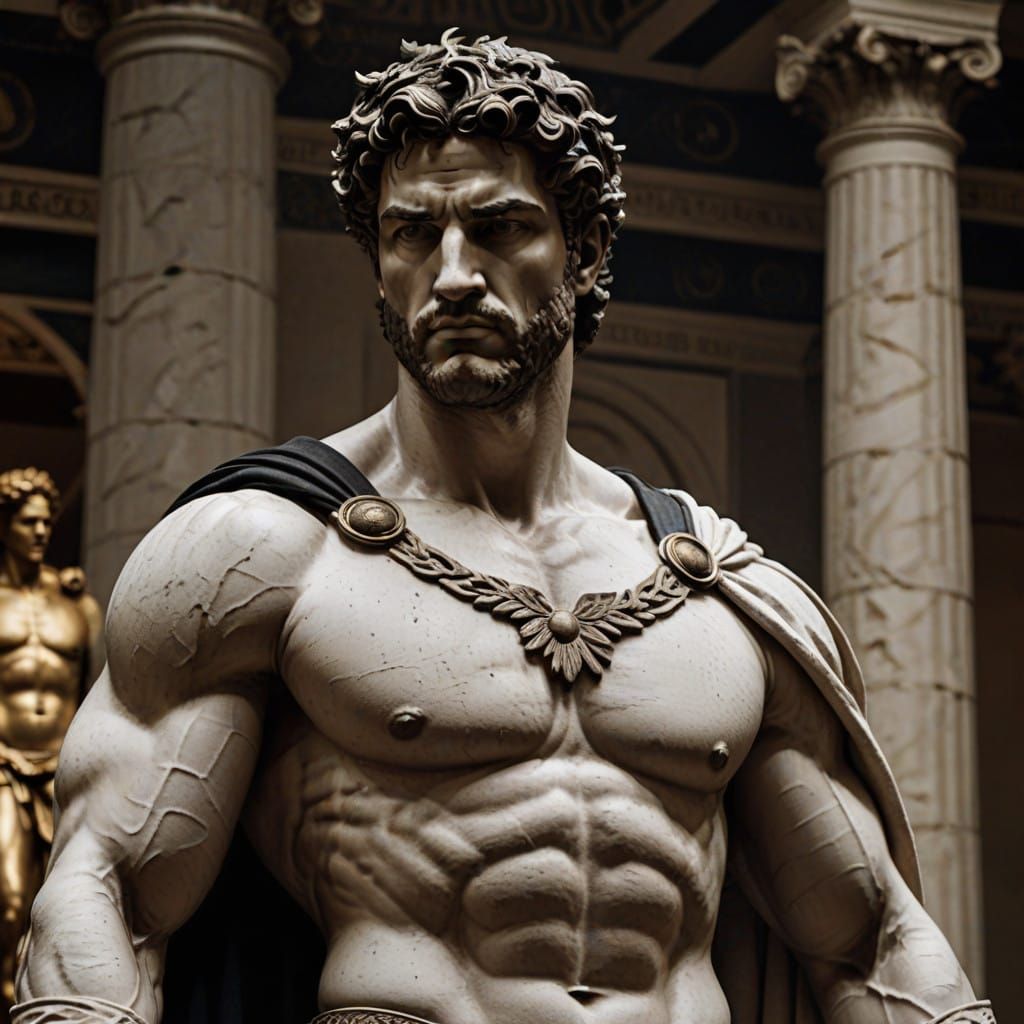 A greek statue of the handsome God Apollo.  by @Antonioerre