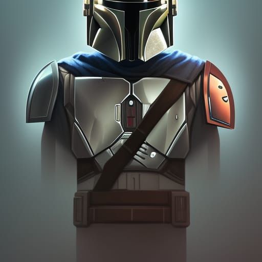 The Mandalorian Holding Baby Yoda - AI Generated Artwork - NightCafe Creator