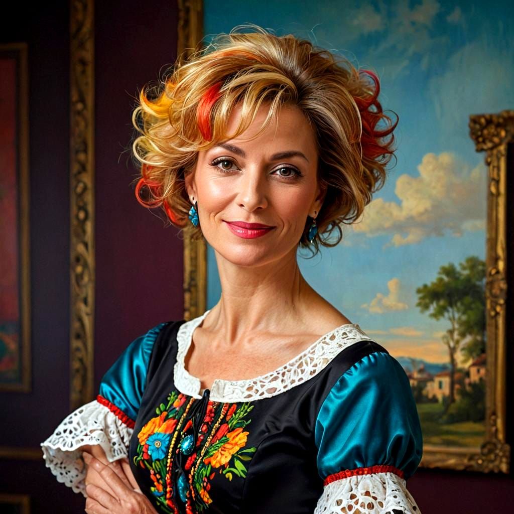 Charming Lady Portrait in Hyperrealistic Style