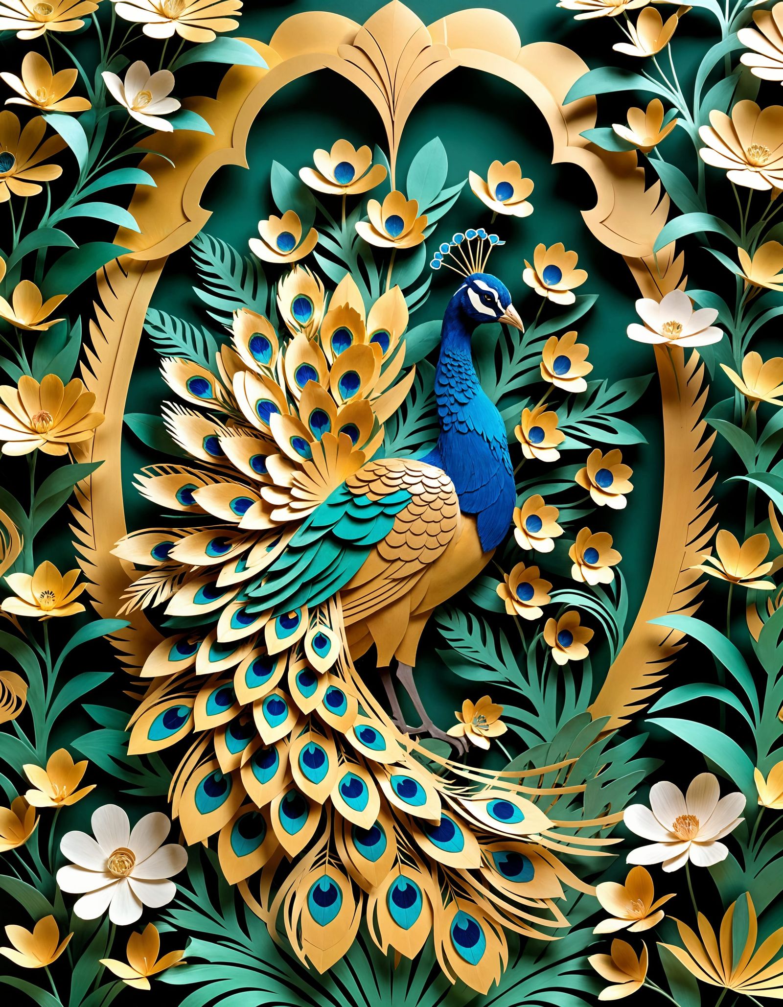 Kirigami Peacock