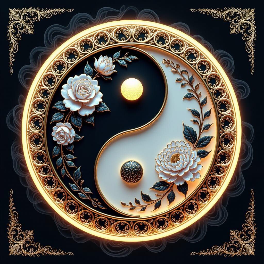 Yin-Yang Floral Art  by @Neverland