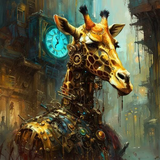 Clockwork Giraffe 4 AI Generated Artwork NightCafe Creator