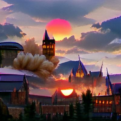 Sunset over Hogwarts