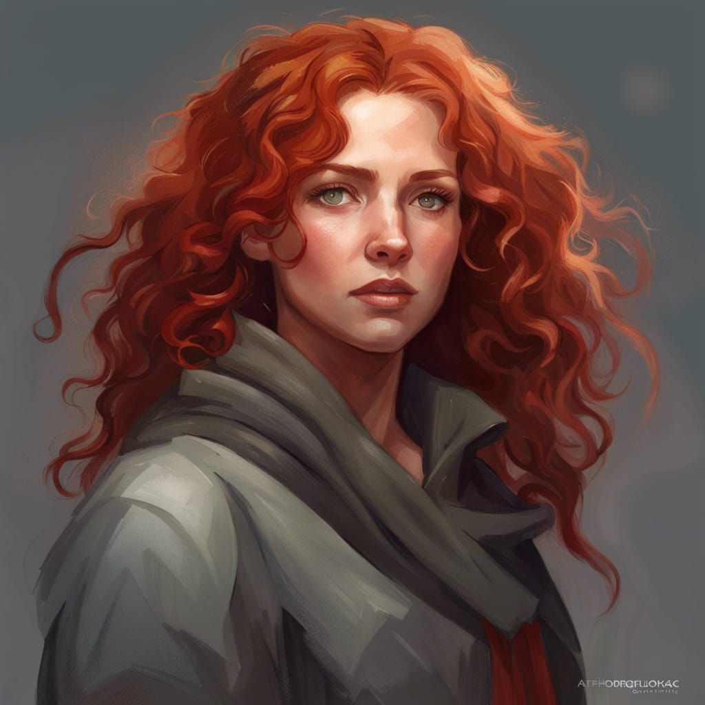 Brave Redhead Portrait in Hyperdetailed Style