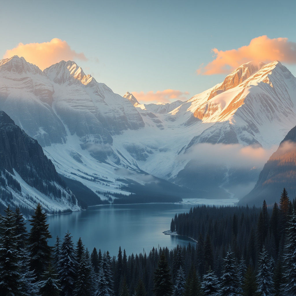 Snowy Swiss Alps: Fantasy Matte Painting