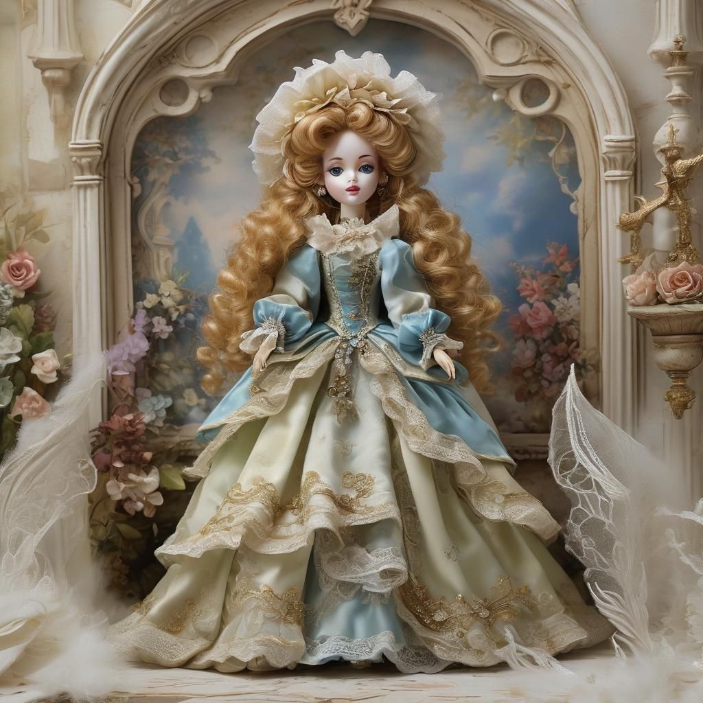 vintage doll with porcelain face  by @Nicole
