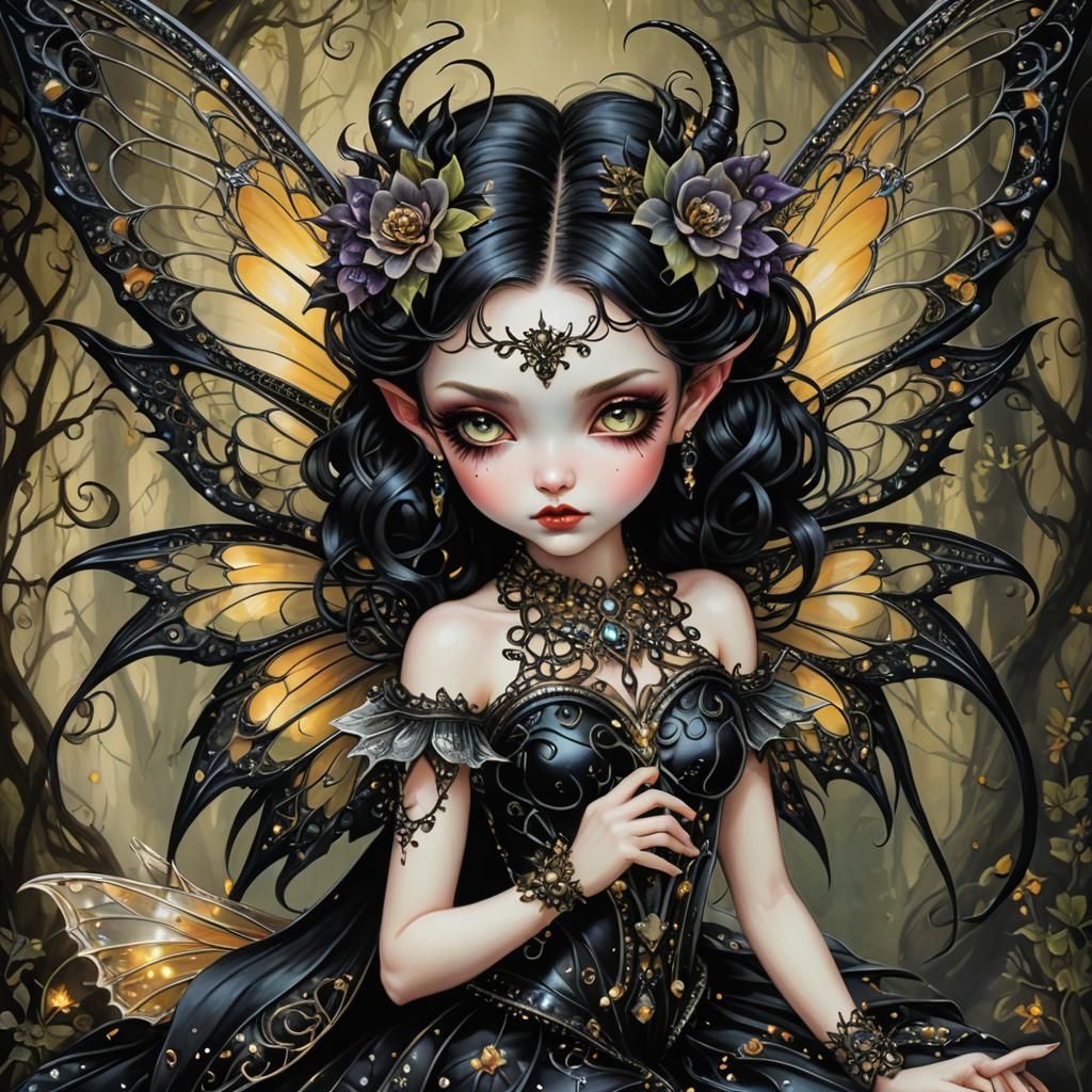 Devilish Horned fairy - AI Generated Artwork - NightCafe Creator