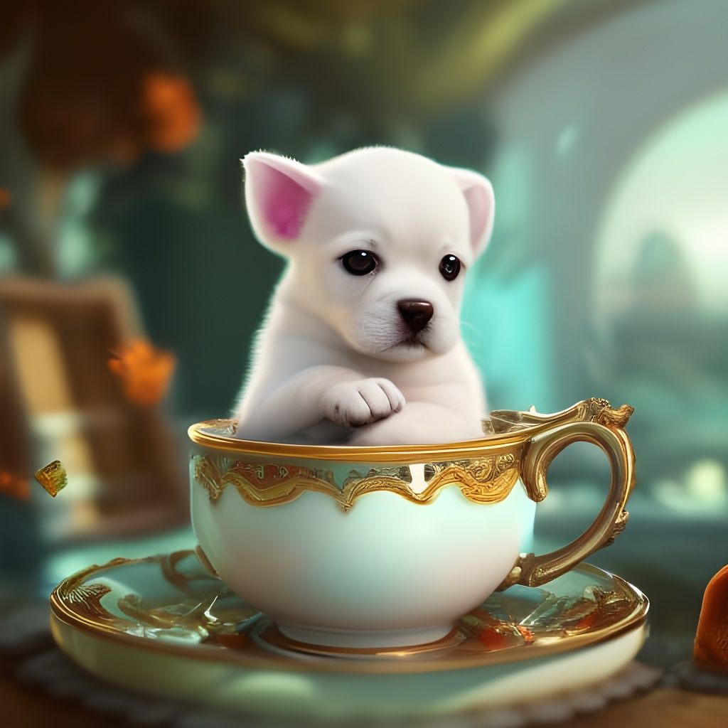 Puppy in a tea cup