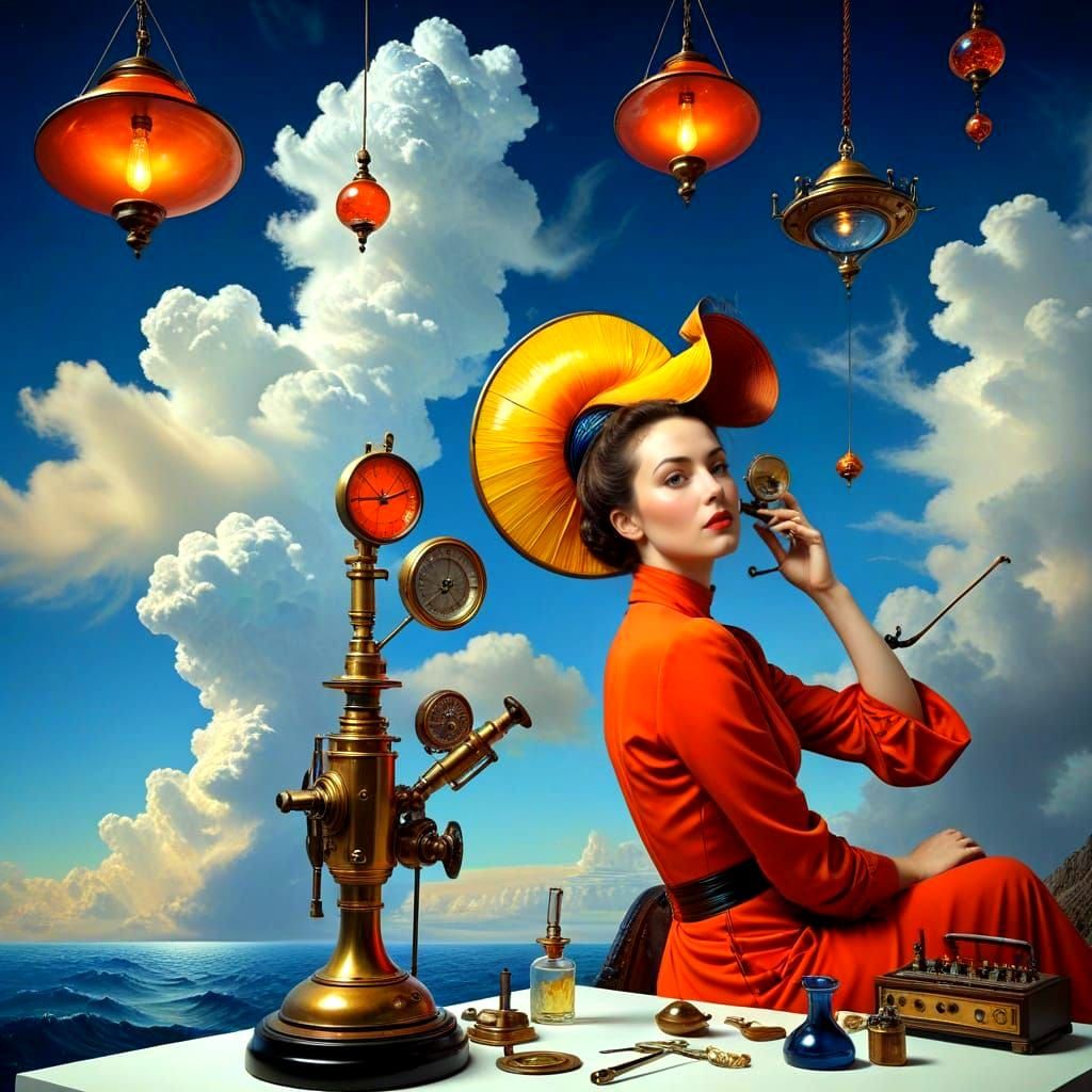 Surreal Lady Engineer in Vibrant Colors
