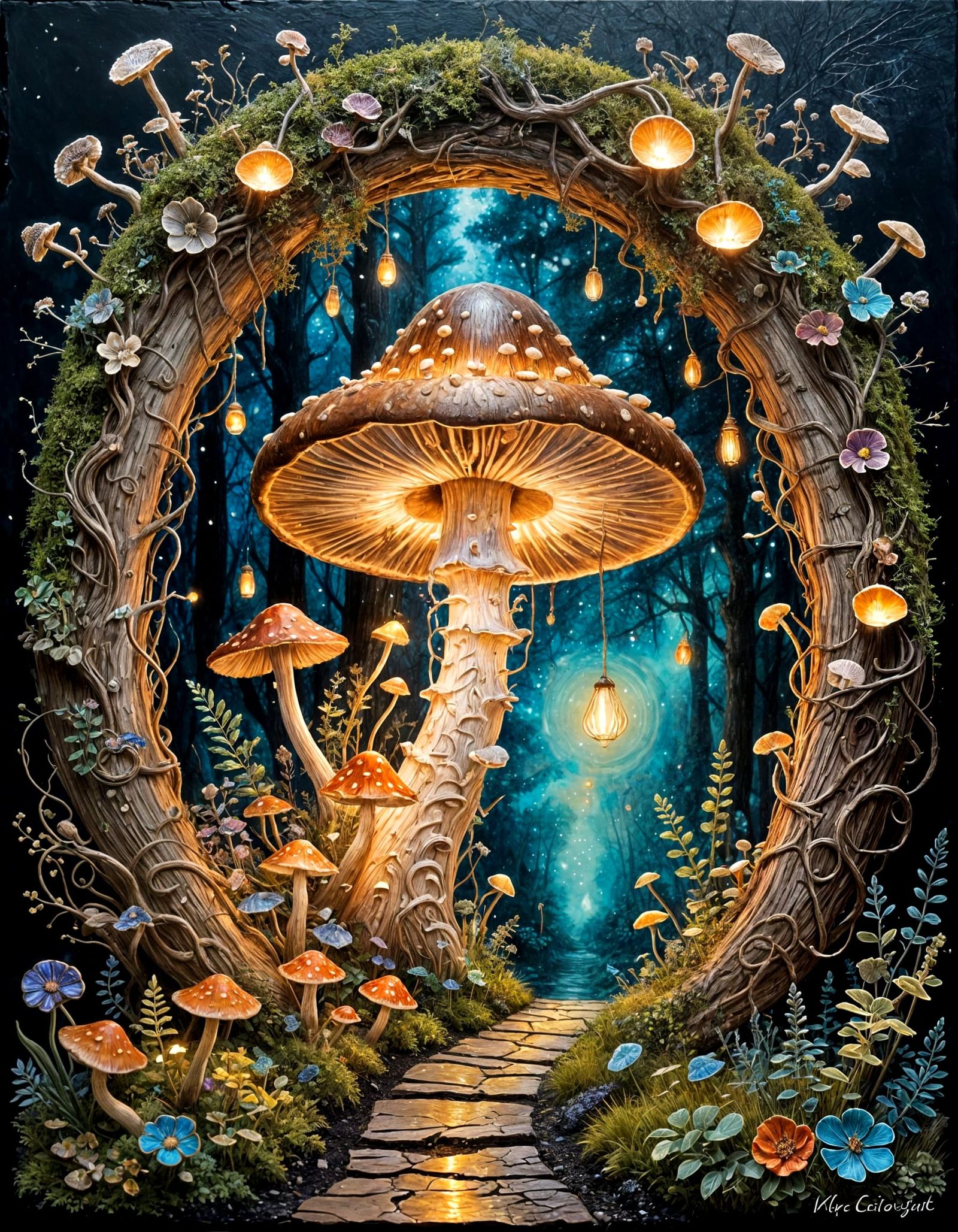 By the Glow of the Pileus  by @hrodebaiart