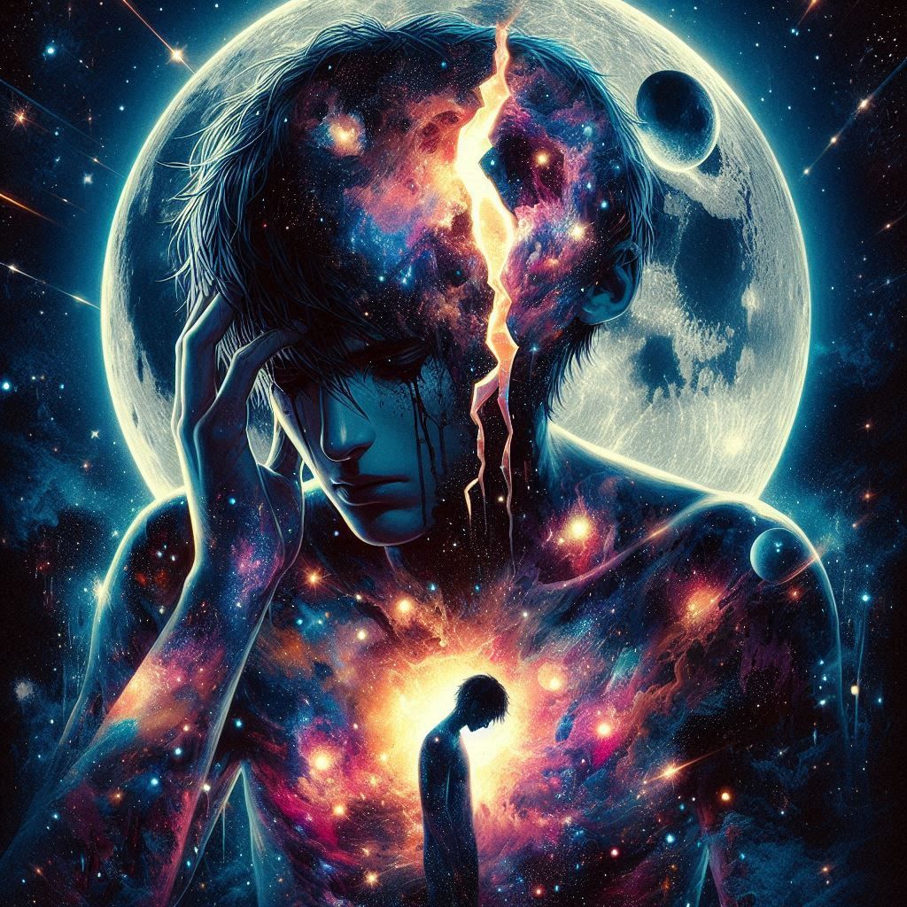 Double exposure portrait