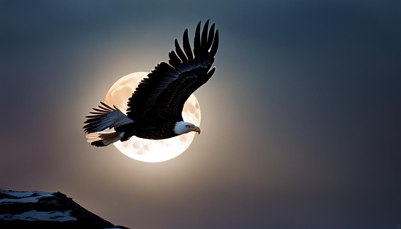 American Eagle , Moon Silhouette