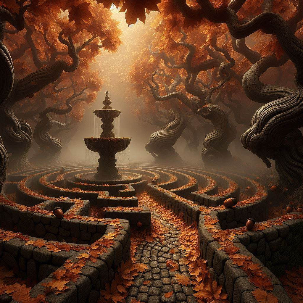 Autumn Cobblestone Maze.