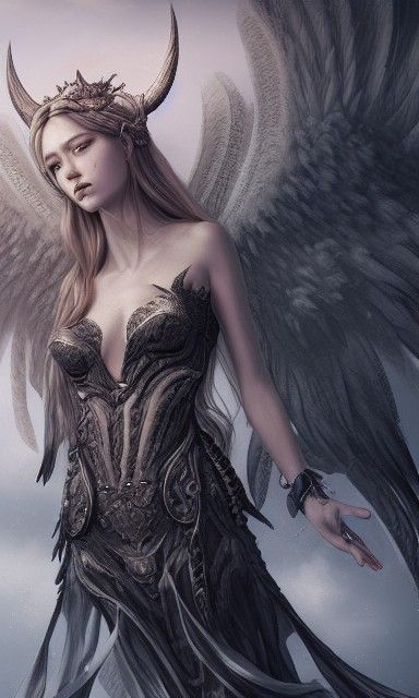 The fall of lucifer, Artgerm, WLOP, Photograph Taken on Niko...