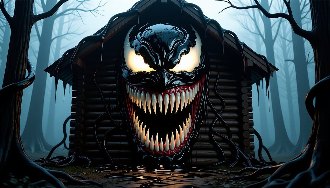 Supervillain Hideout – Venom’s Symbiote Cabin
A terrifying forest hideout designed in the likeness of Venom himself. The wooden cabin is com...