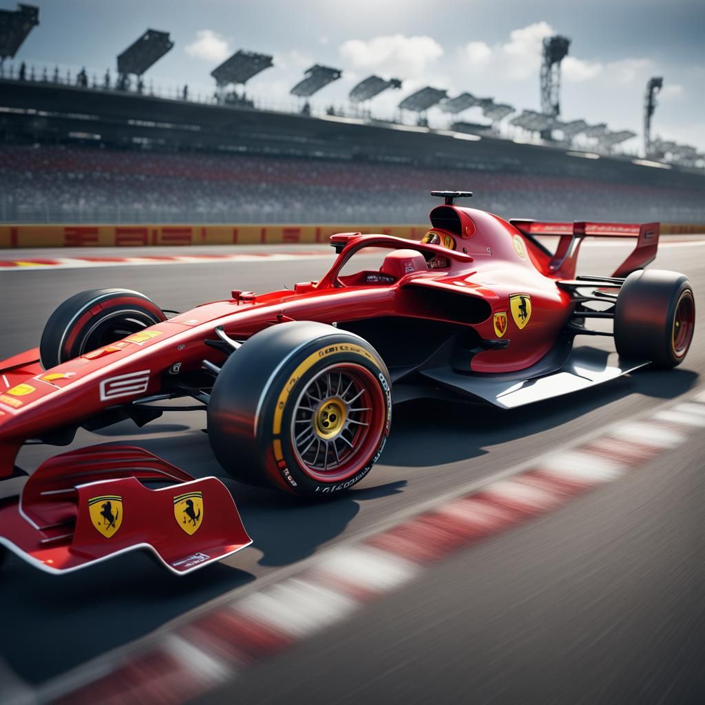 A futuristic car created for the Ferrari formula one team, s...