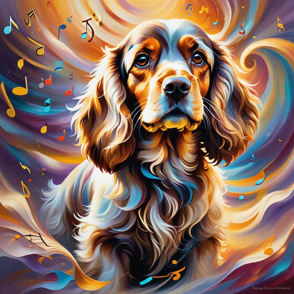 Musical Notes Spaniel